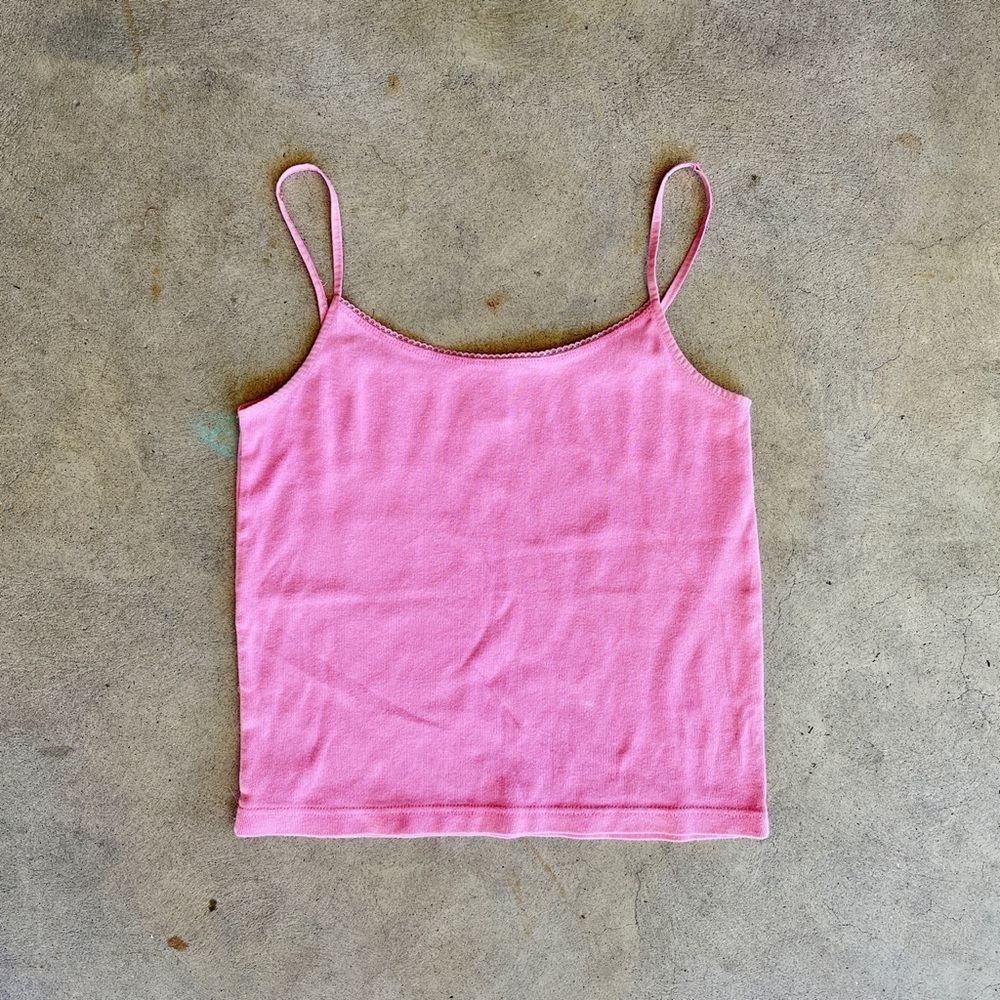 Pink Lace Trim Baby Doll Tank Top - Picture 8 of 8